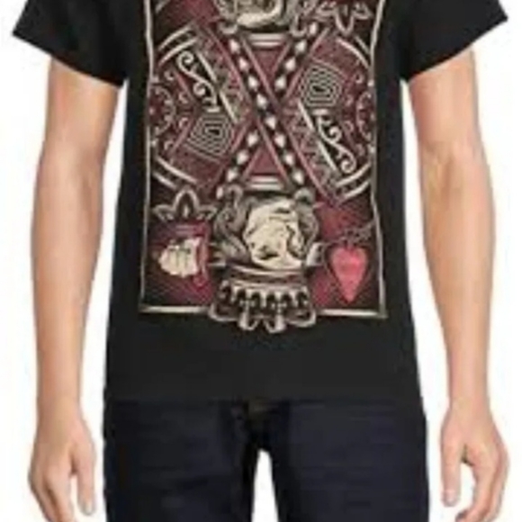 The KING CARD SKULL FACE Hearts CARD PLAYERS POKER T Shirt - Picture 2 of 4